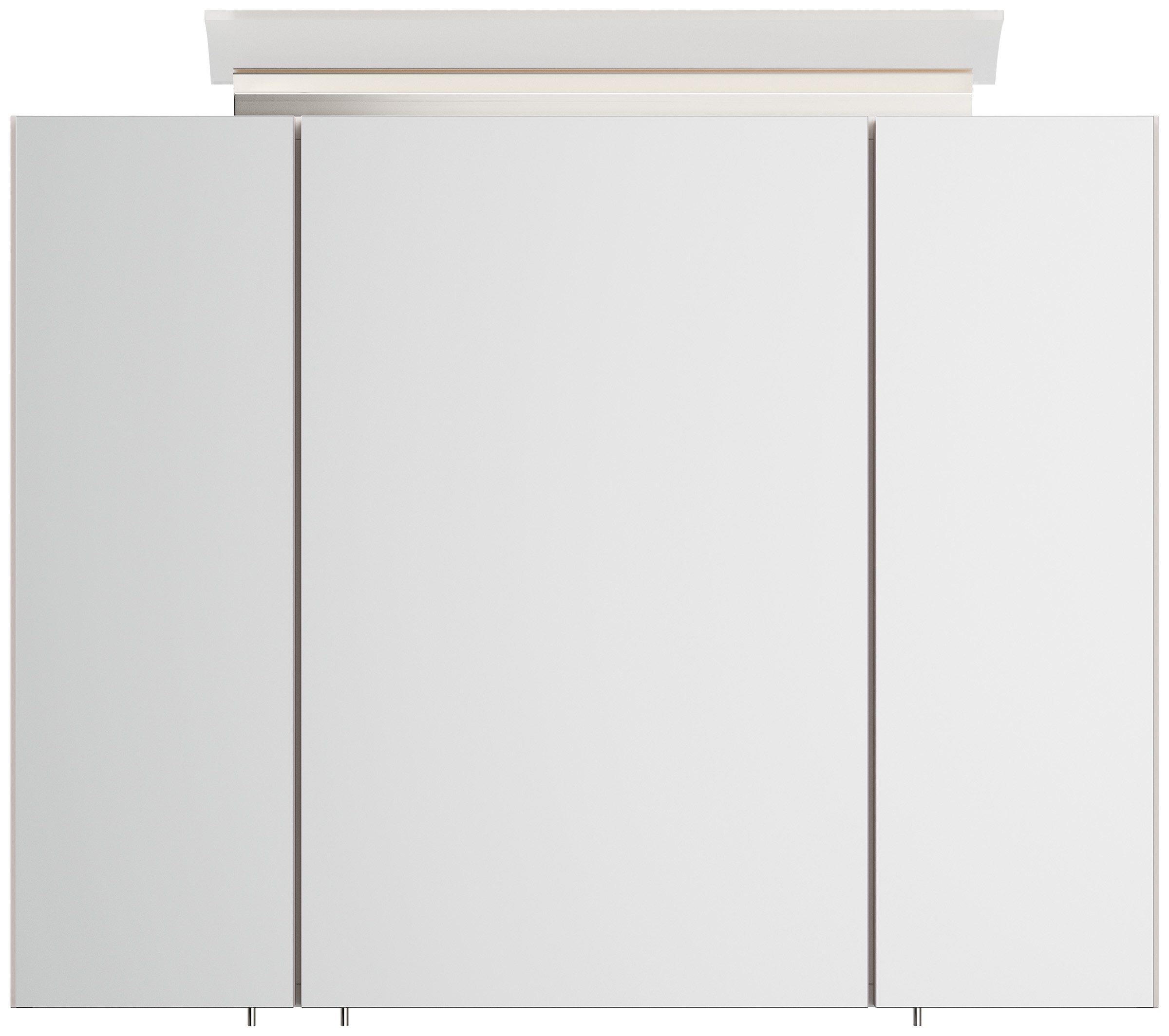 Spiegelschrank 80cm inkl. Design LED-Lampe und Glasböden eiche gold