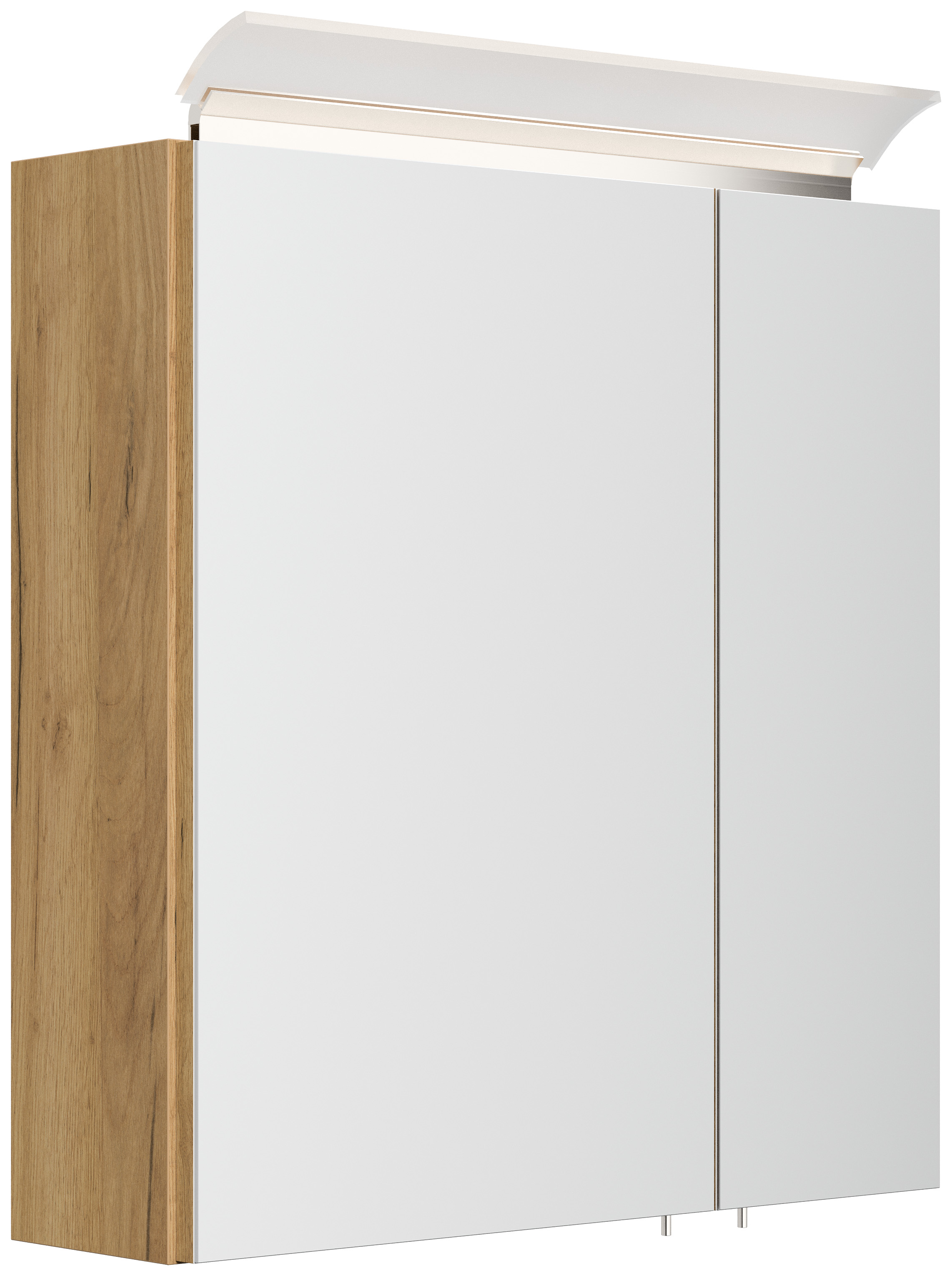 Badmöbelset Taifun 60cm 4tlg mit Spiegelschrank & 2x Badschrank eiche gold