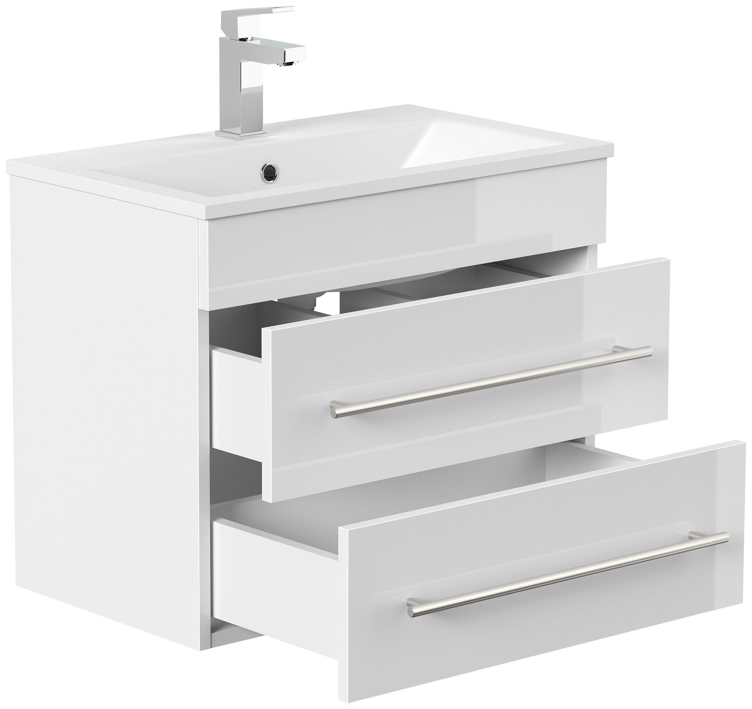 Badmöbel Mona 60x36cm mit 2 SoftClose Schubladen grafit