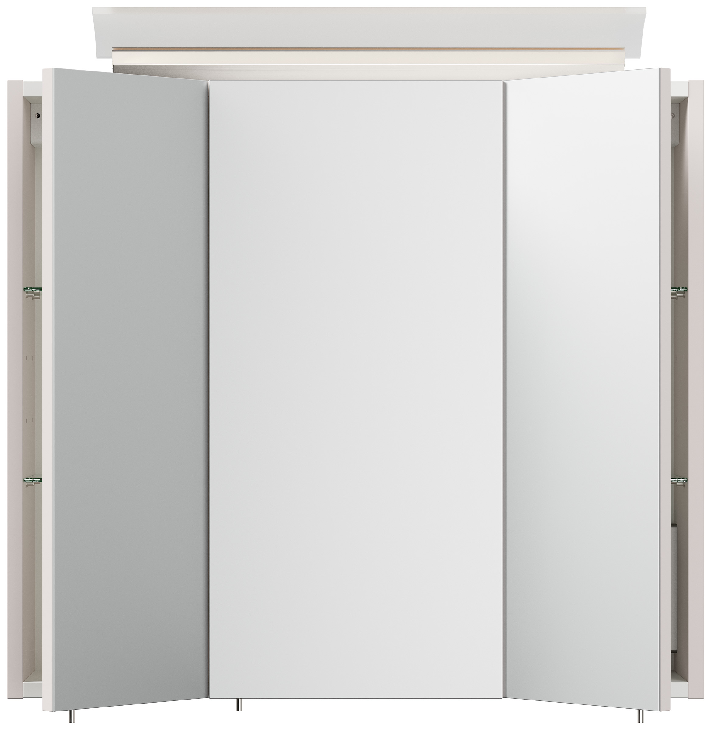 Spiegelschrank 70cm inkl. Design LED-Lampe und Glasböden eiche gold