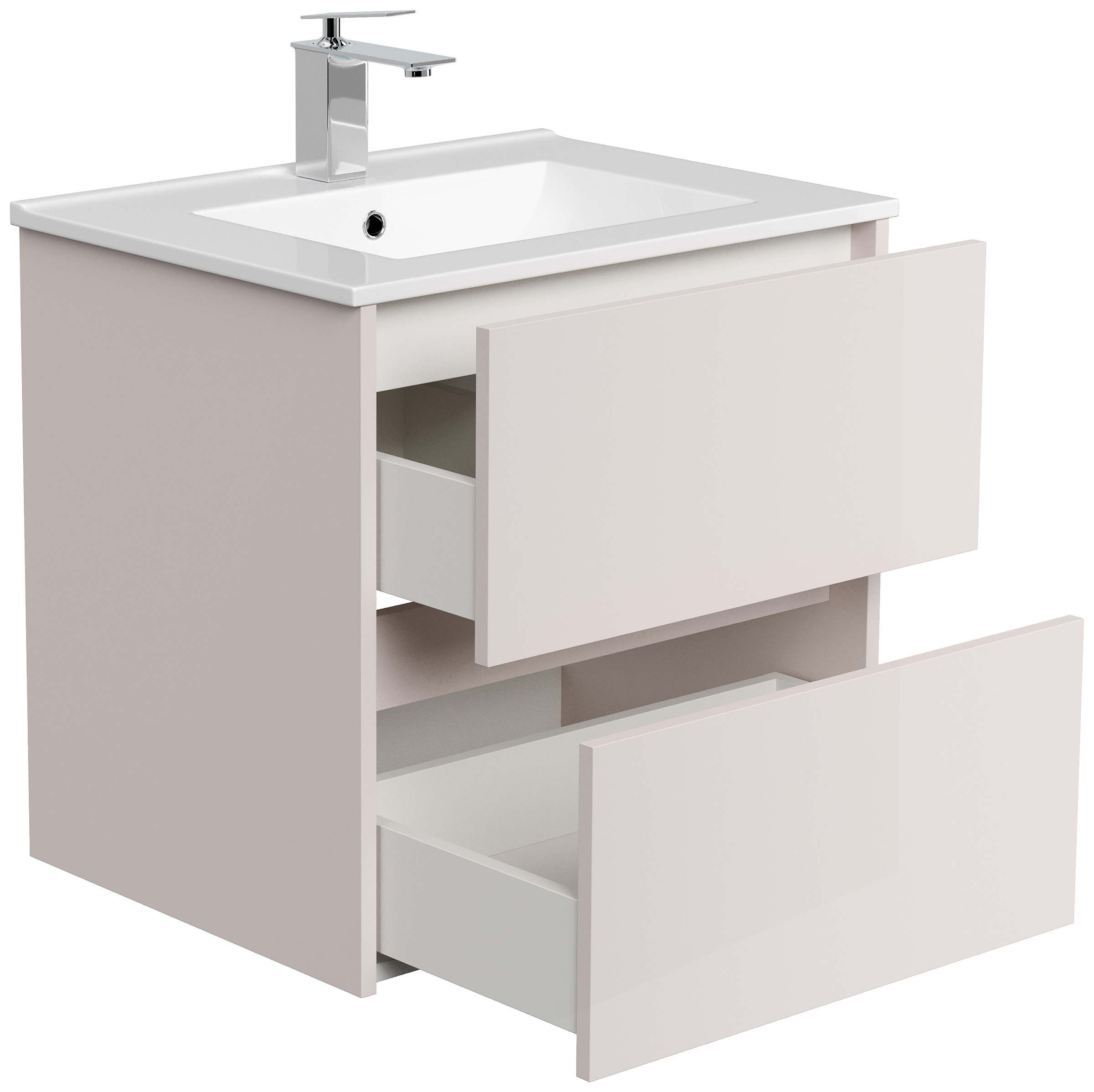 Badmöbel Taifun & Waschtisch 60cm 2 Greifraum SoftClose Auszüge eiche gold