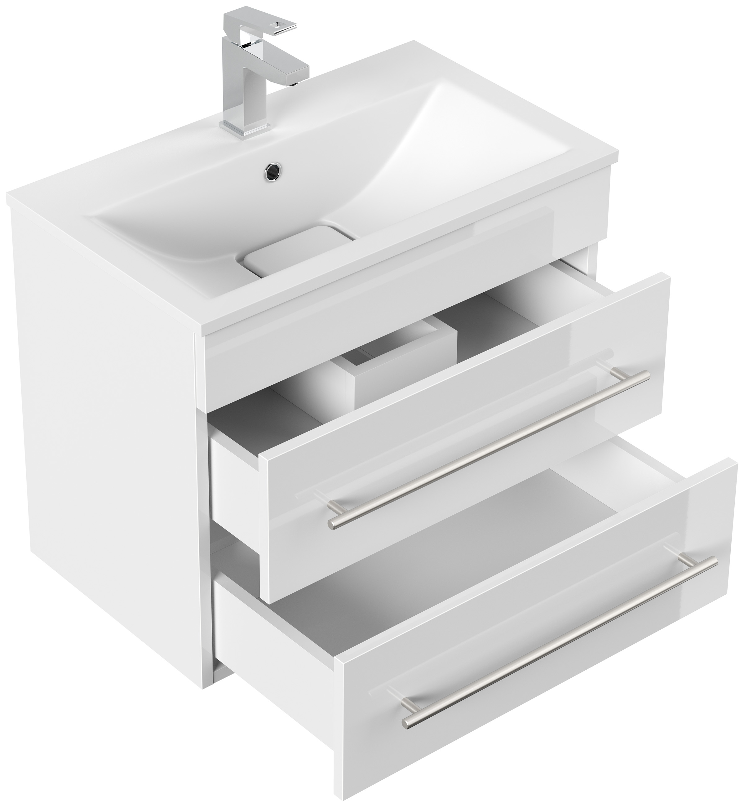 Badmöbel Mona 60x36cm mit 2 SoftClose Schubladen grafit