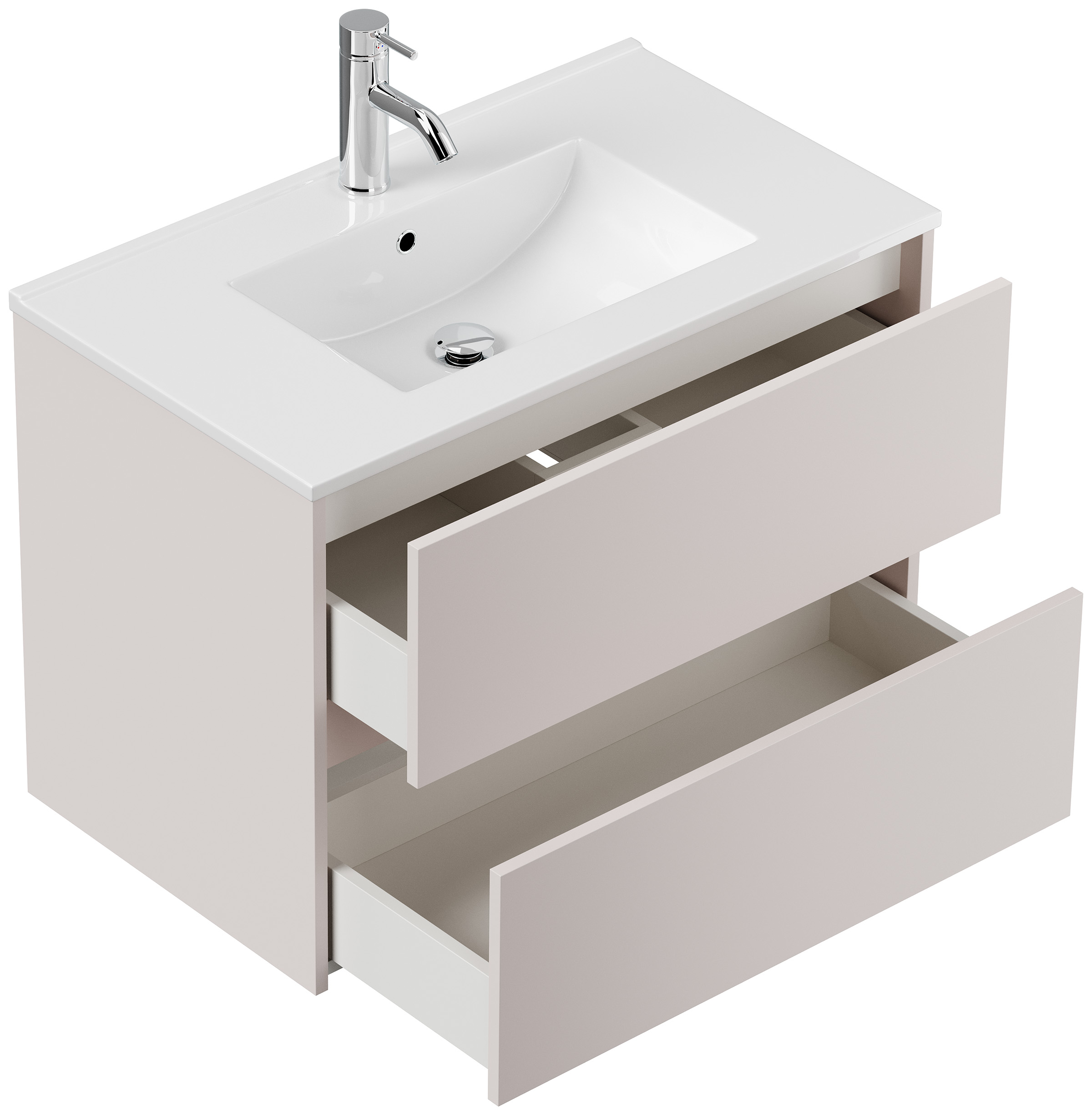 Badmöbel Taifun & Waschtisch 80 cm 2 Greifraum SoftClose Auszüge Grafit