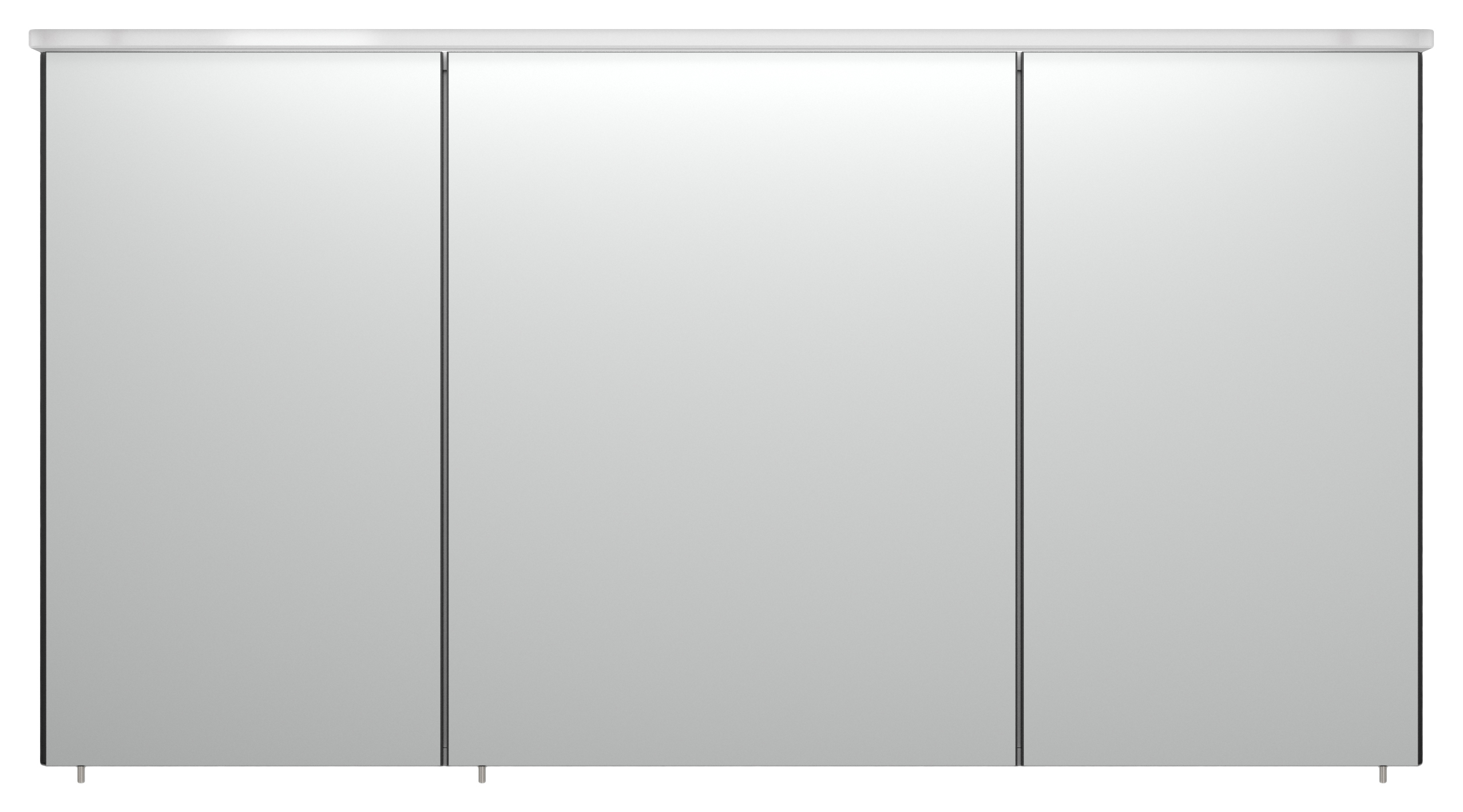 Spiegelschrank 120cm inkl.Design Acryl-Lampe und Glasböden weiss hochglanz