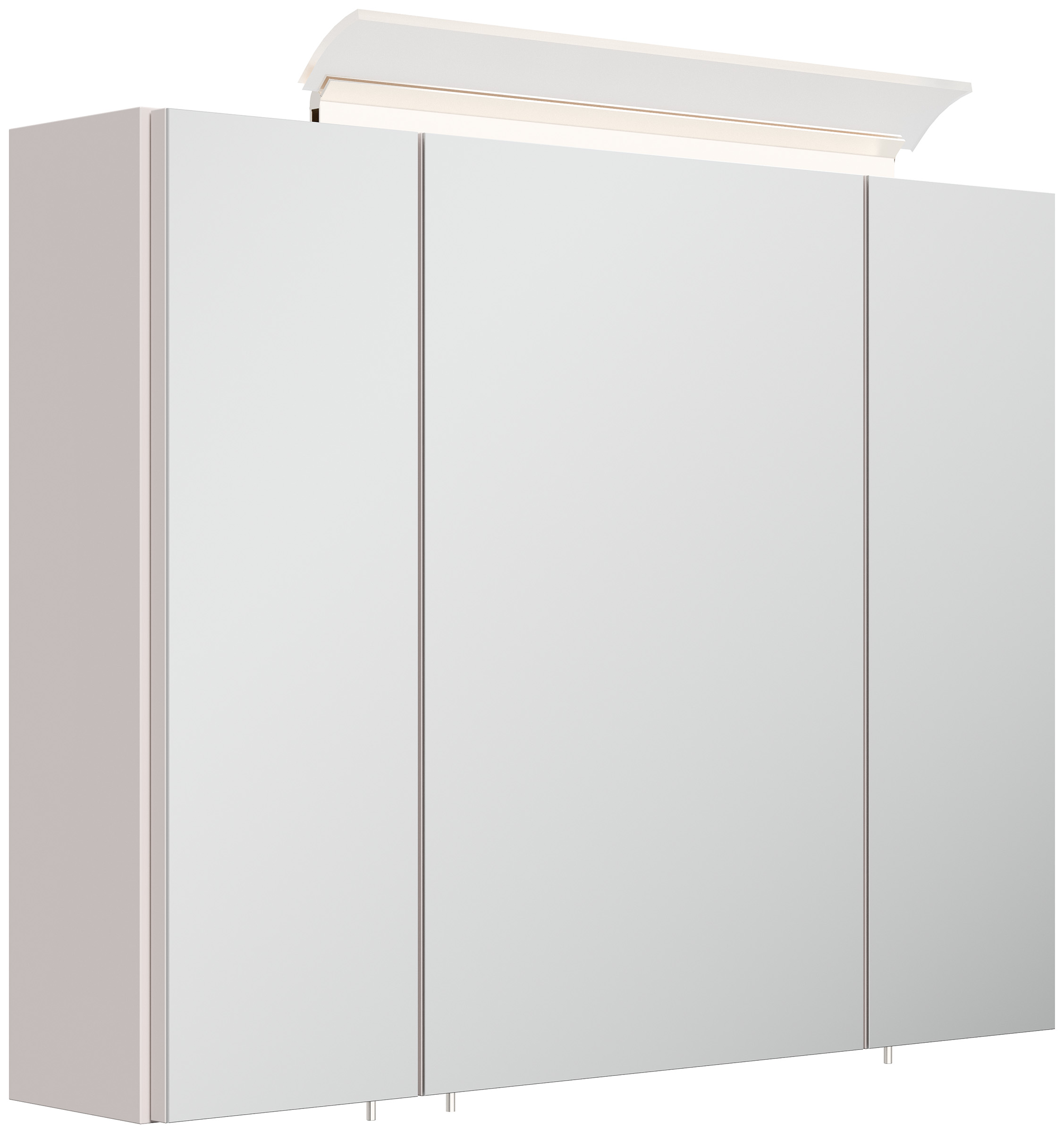 Spiegelschrank 80cm inkl. Design LED-Lampe und Glasböden eiche gold