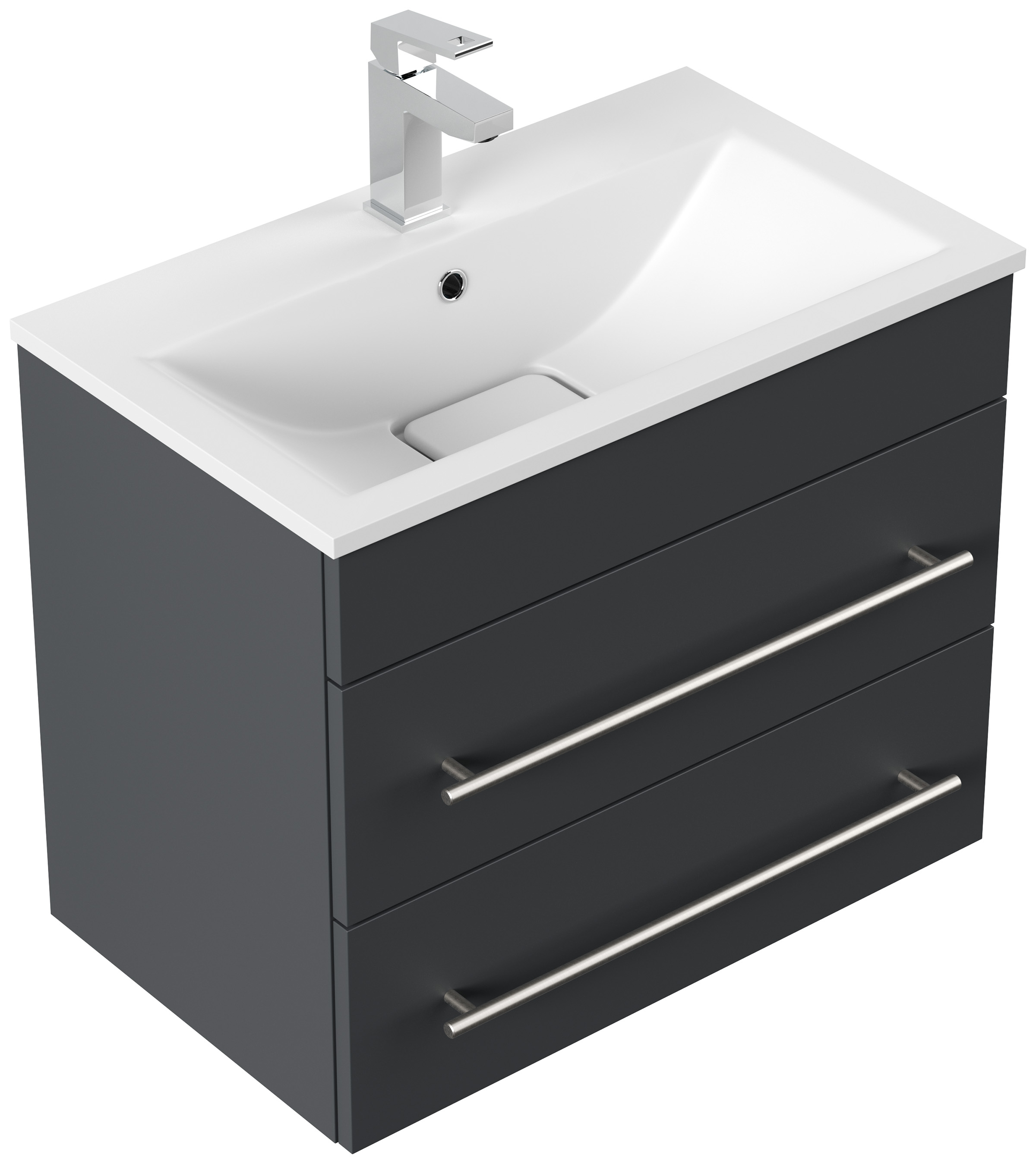 Badmöbel Mona 60x36cm mit 2 SoftClose Schubladen grafit