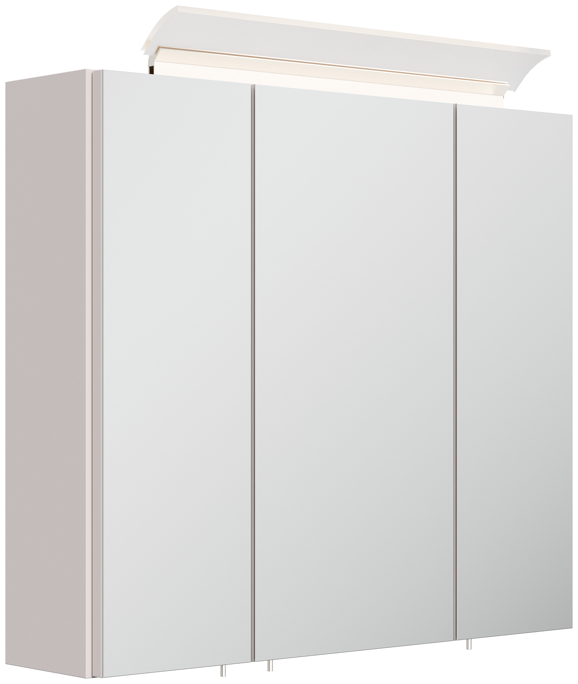 Spiegelschrank 70cm inkl. Design LED-Lampe und Glasböden eiche gold