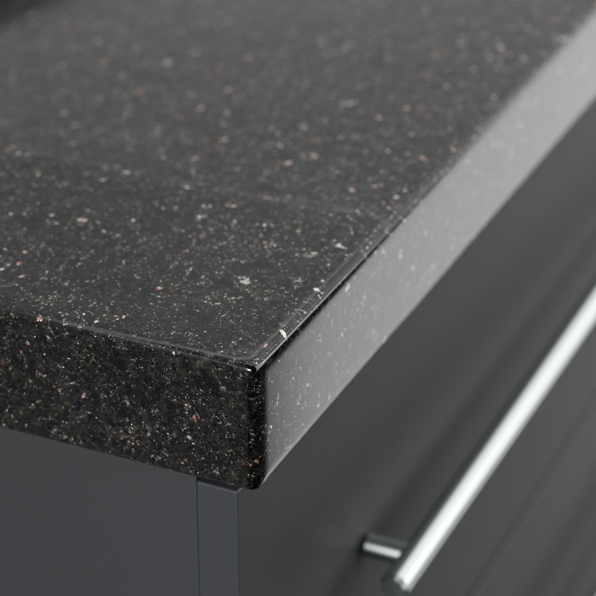 Badmöbel Granit Galaxy Black Damo 100 cm ohne Hahnloch SoftClose grafit