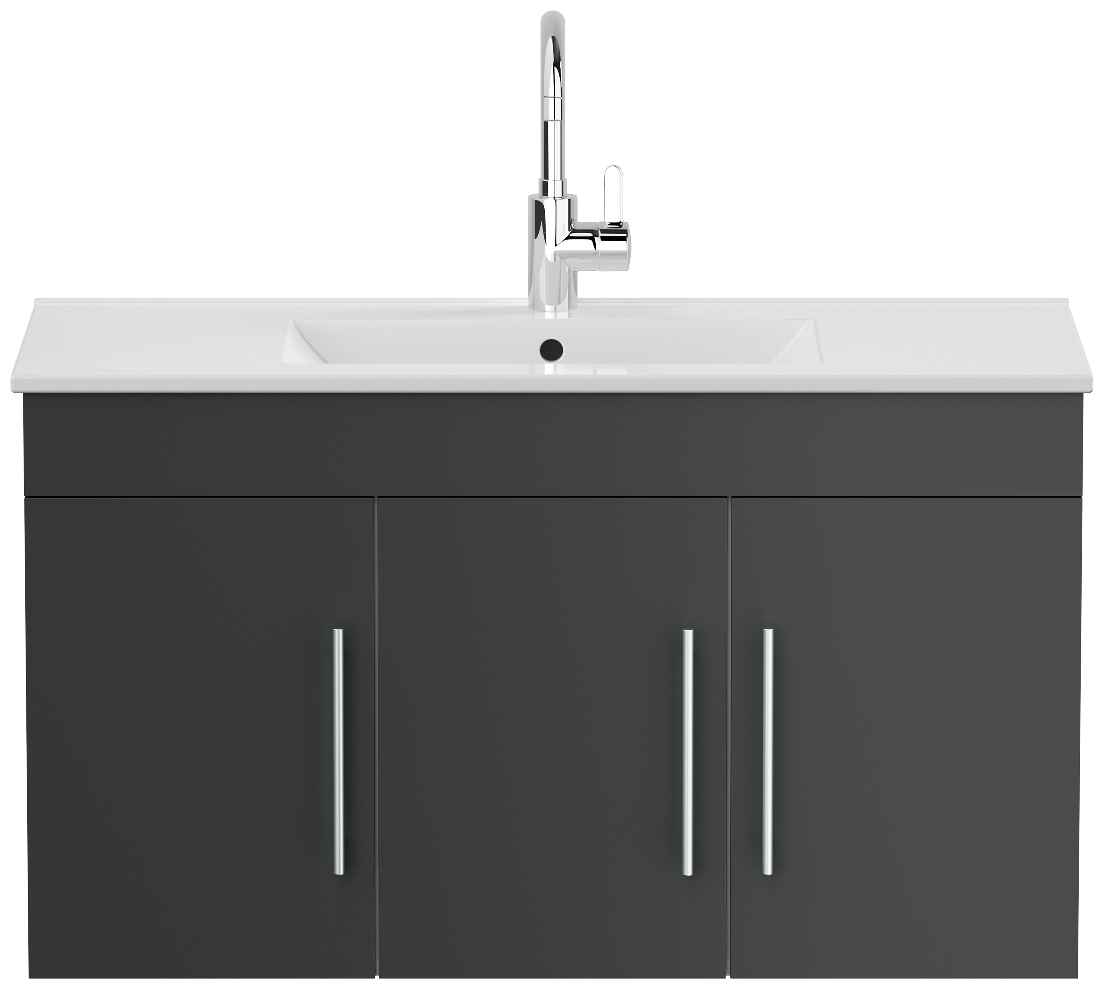Badmöbel Venezia weiss hochglanz Waschtisch mit 3 Softclose Türen