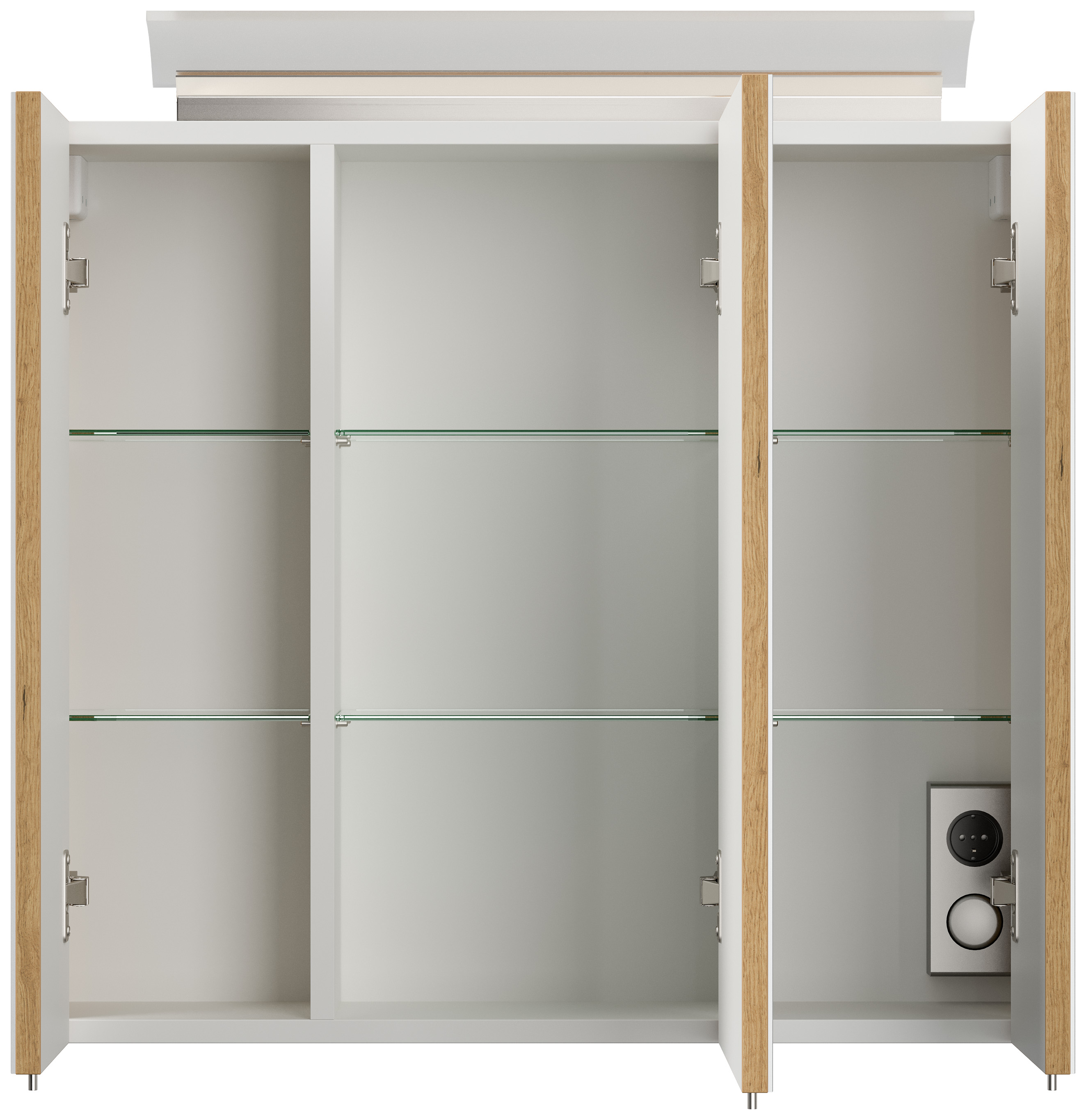 Badmöbelset Taifun 170cm 4tlg mit 2x Spiegelschrank & Seitenschrank eiche gold