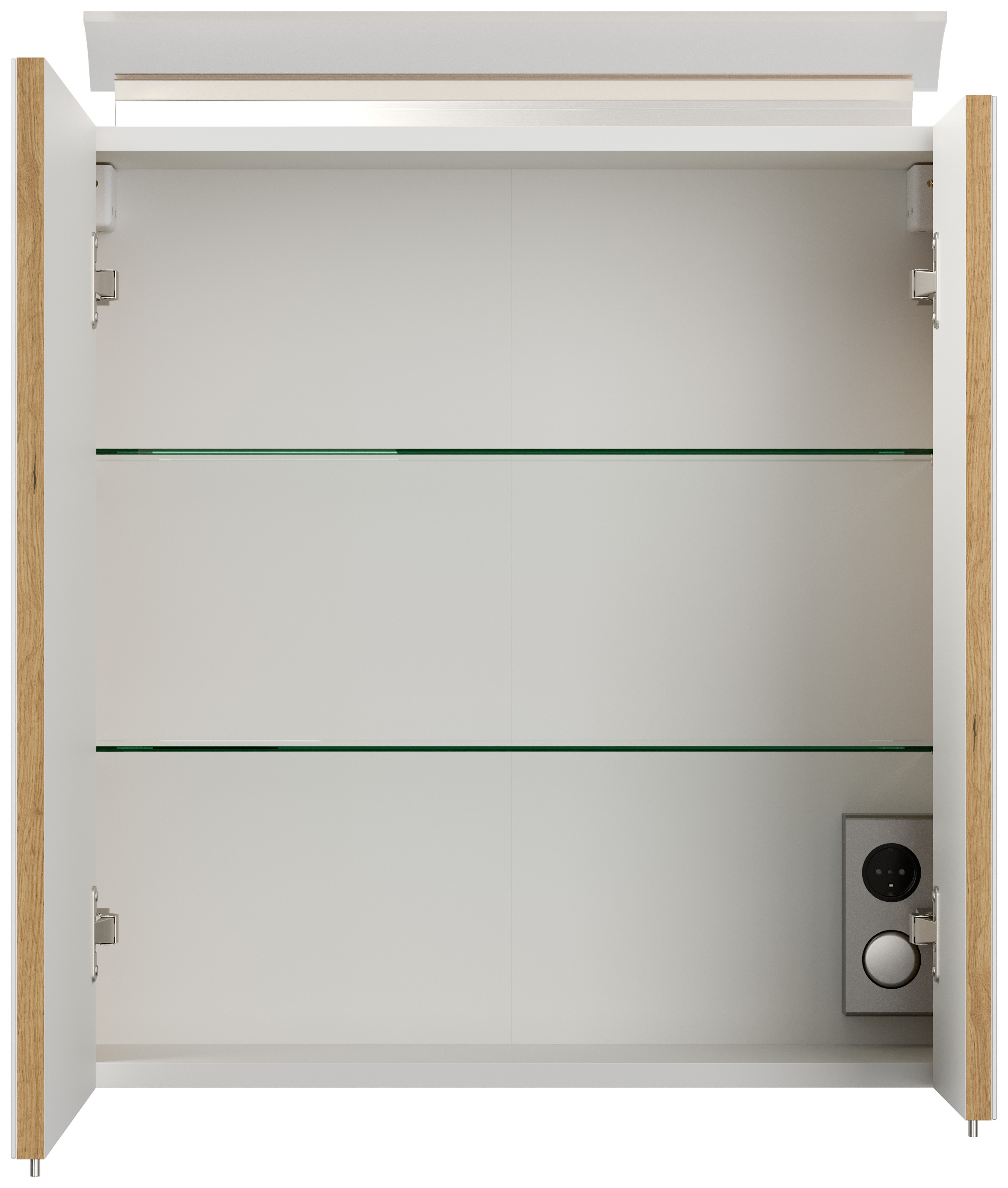 Badmöbelset Taifun 60cm 4tlg mit Spiegelschrank & 2x Badschrank eiche gold