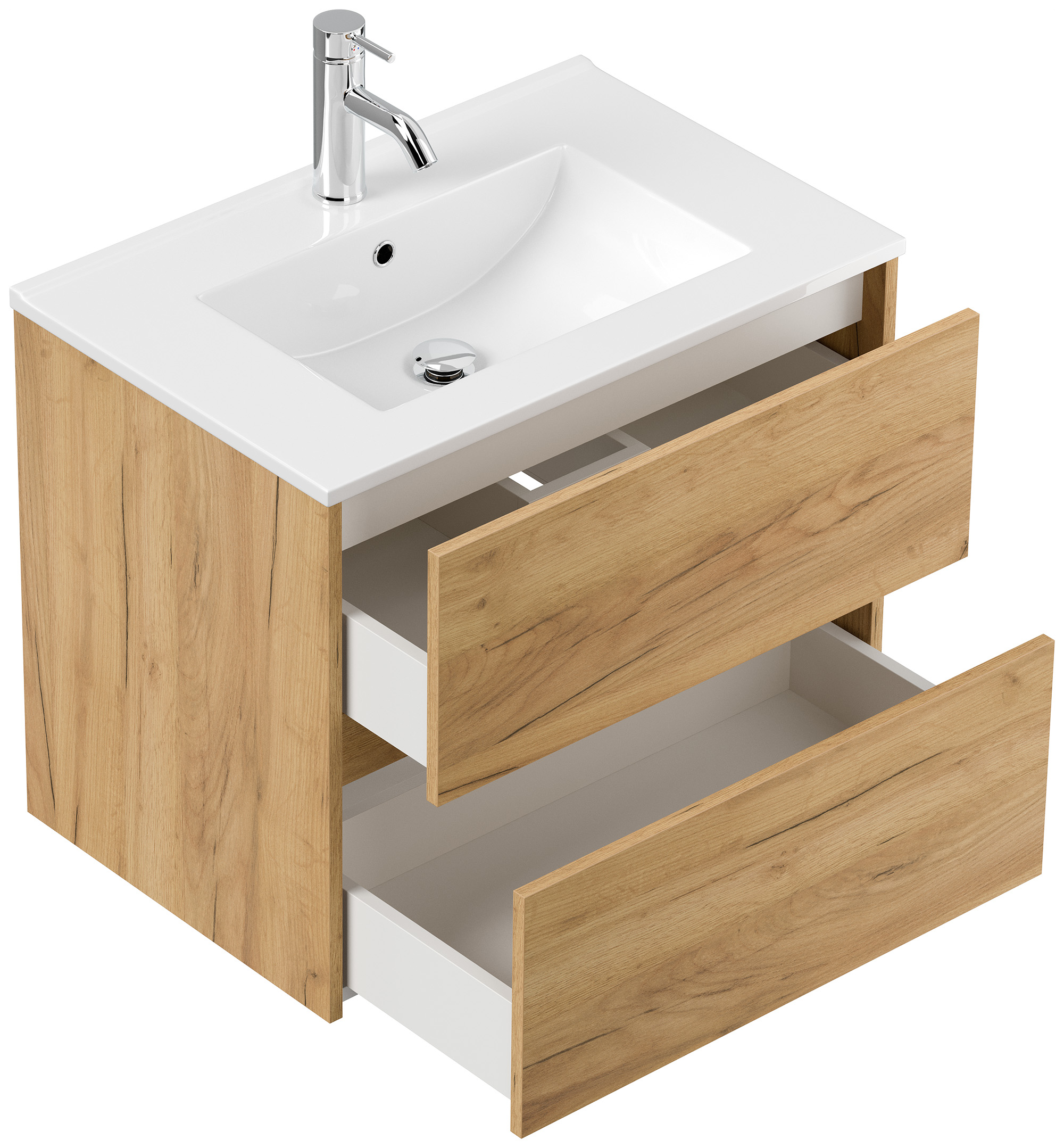 Badmöbelset Taifun 70cm 4tlg mit Spiegelschrank & 2x Badschrank grafit