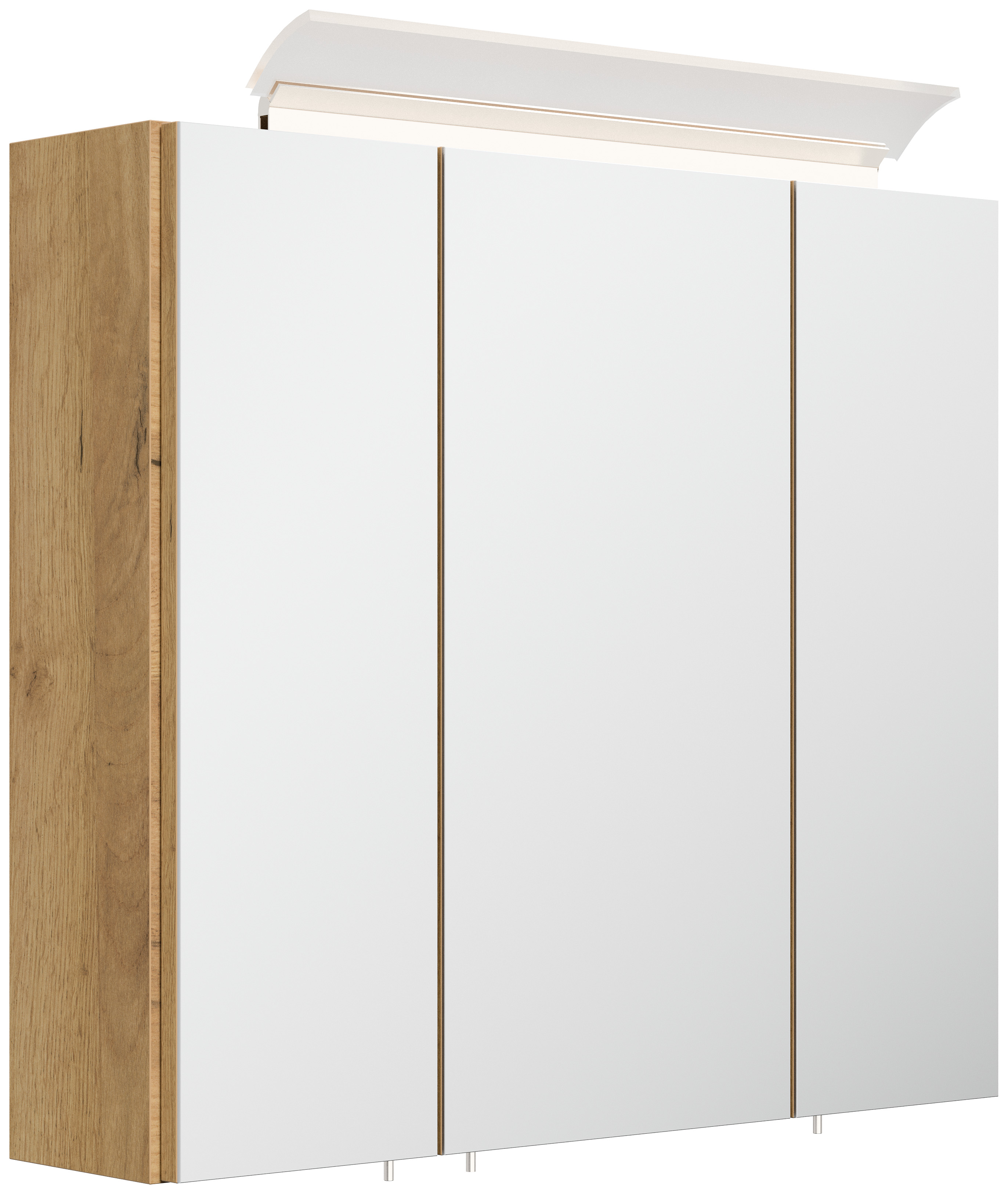 Badmöbelset Taifun 70cm 4tlg mit Spiegelschrank & 2x Seitenschrank eiche gold