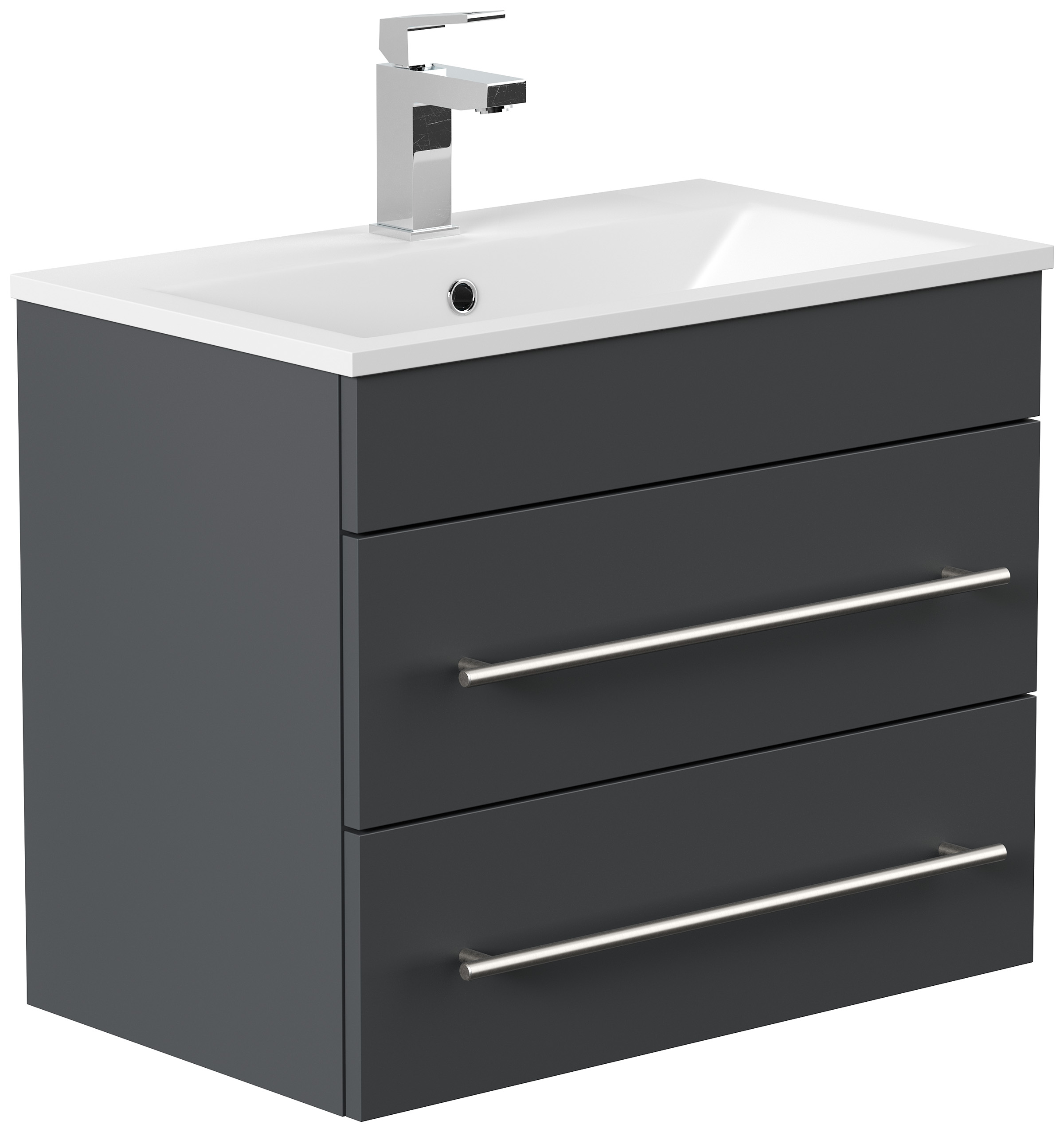 Badmöbel Mona 60x36cm mit 2 SoftClose Schubladen grafit