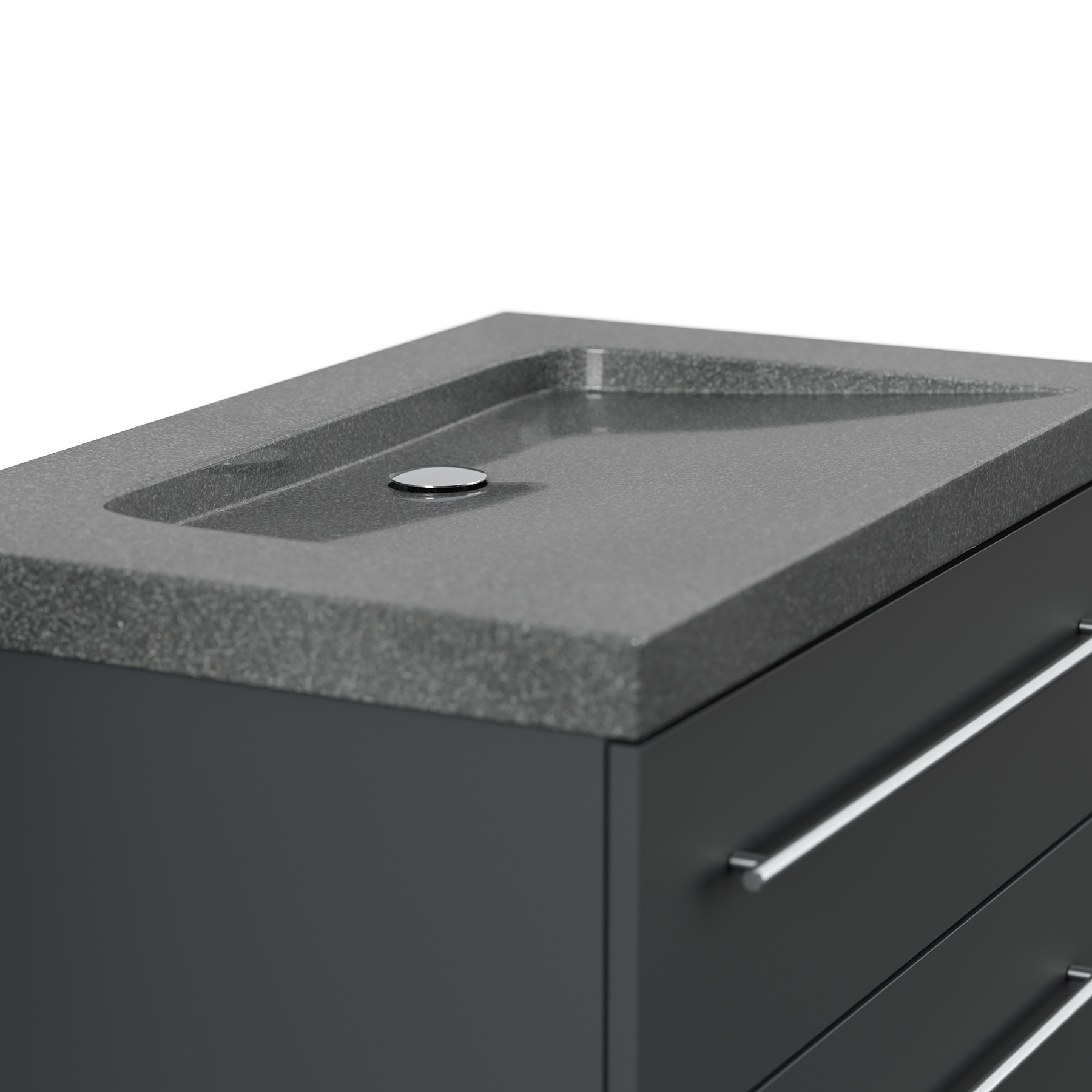 Badmöbel Granit G654 Damo 75 cm ohne Hahnloch SoftClose grafit
